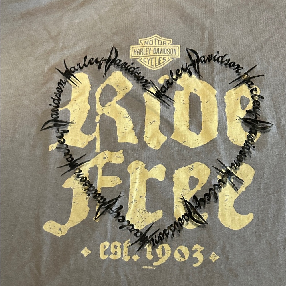 EUC Harley-Davidson Blue 'Ride Free' Tee - Picture 3 of 7